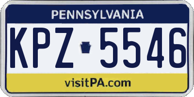 PA license plate KPZ5546