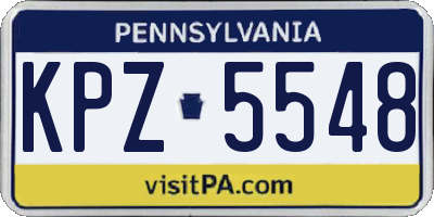 PA license plate KPZ5548