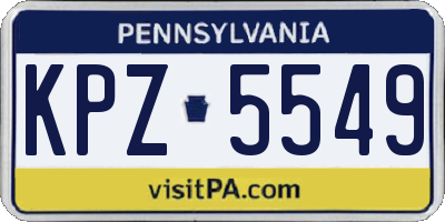 PA license plate KPZ5549
