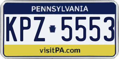 PA license plate KPZ5553