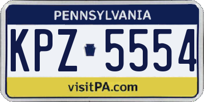PA license plate KPZ5554