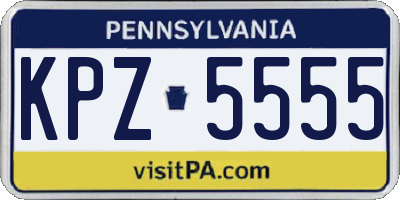 PA license plate KPZ5555