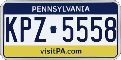 PA license plate KPZ5558