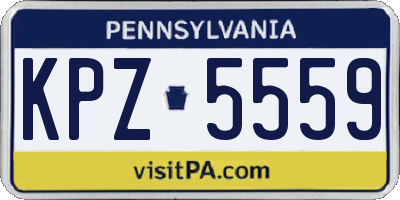 PA license plate KPZ5559