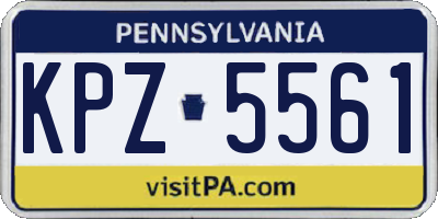 PA license plate KPZ5561