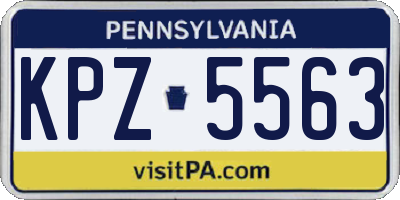 PA license plate KPZ5563