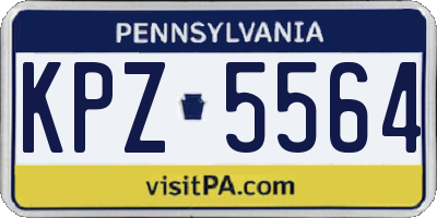 PA license plate KPZ5564