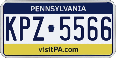 PA license plate KPZ5566