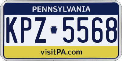 PA license plate KPZ5568