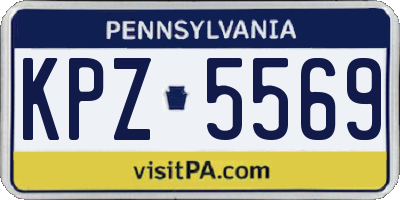 PA license plate KPZ5569