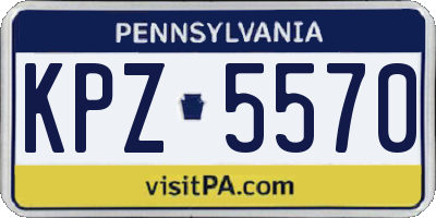 PA license plate KPZ5570