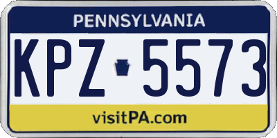 PA license plate KPZ5573
