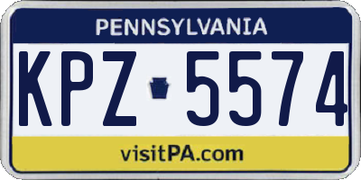 PA license plate KPZ5574