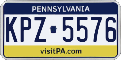 PA license plate KPZ5576