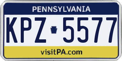 PA license plate KPZ5577