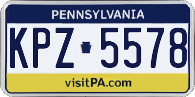 PA license plate KPZ5578