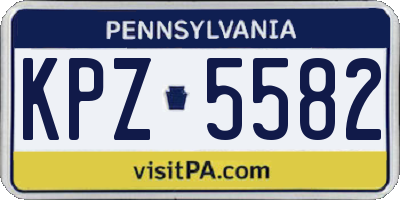 PA license plate KPZ5582