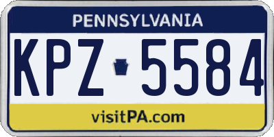 PA license plate KPZ5584