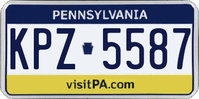 PA license plate KPZ5587