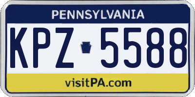 PA license plate KPZ5588