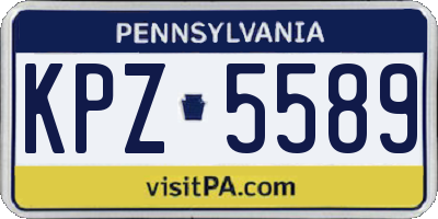 PA license plate KPZ5589