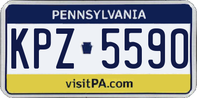 PA license plate KPZ5590