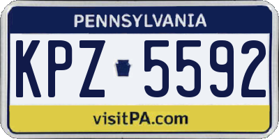 PA license plate KPZ5592