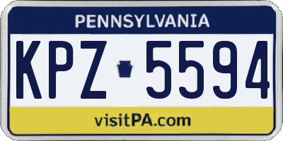 PA license plate KPZ5594