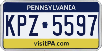PA license plate KPZ5597