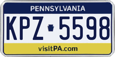 PA license plate KPZ5598