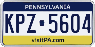 PA license plate KPZ5604