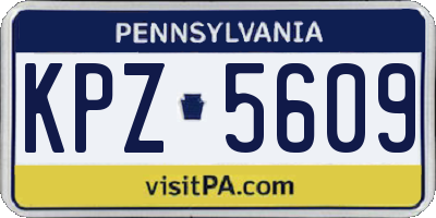 PA license plate KPZ5609