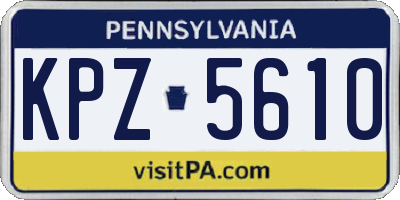 PA license plate KPZ5610