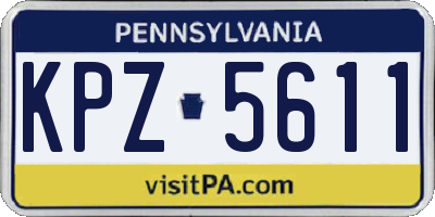 PA license plate KPZ5611