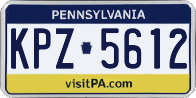 PA license plate KPZ5612