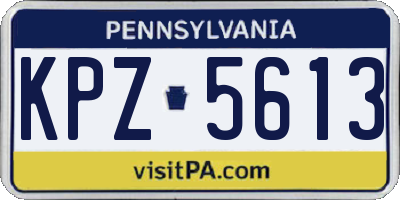 PA license plate KPZ5613