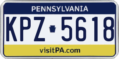 PA license plate KPZ5618