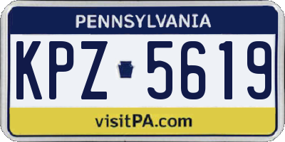 PA license plate KPZ5619