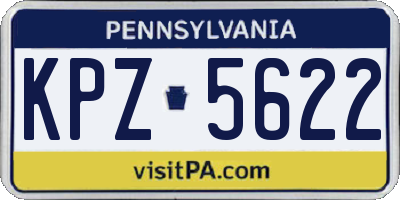 PA license plate KPZ5622