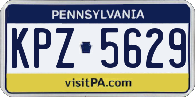 PA license plate KPZ5629