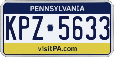 PA license plate KPZ5633