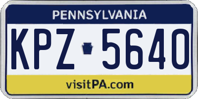 PA license plate KPZ5640