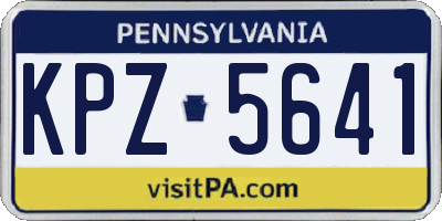 PA license plate KPZ5641