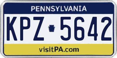 PA license plate KPZ5642
