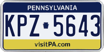 PA license plate KPZ5643