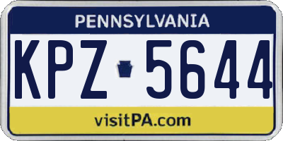 PA license plate KPZ5644
