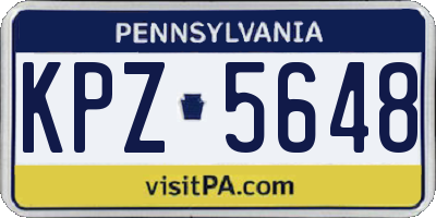 PA license plate KPZ5648