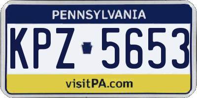 PA license plate KPZ5653