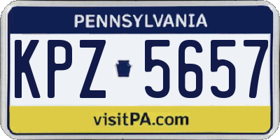 PA license plate KPZ5657