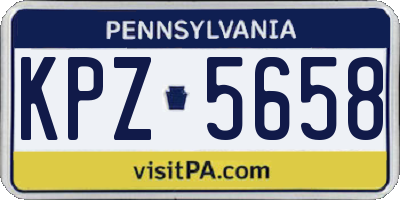 PA license plate KPZ5658